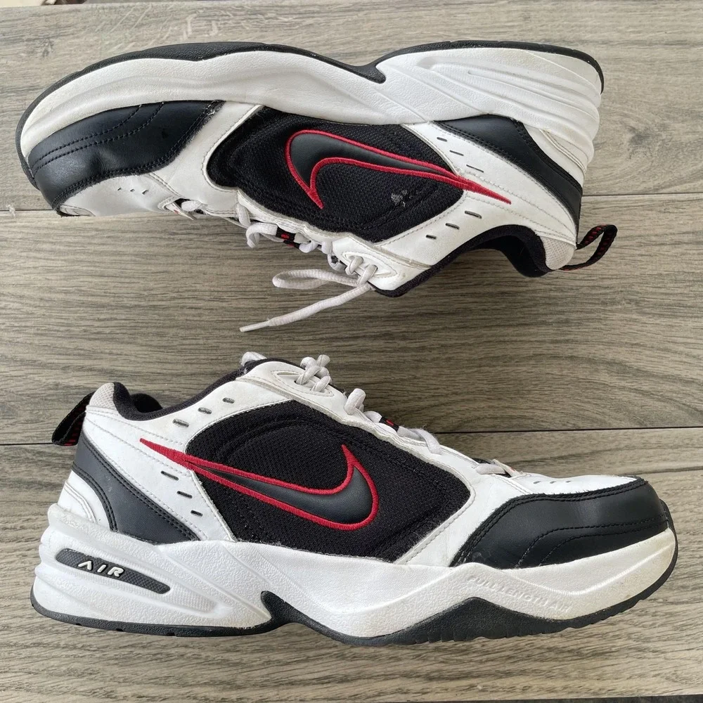 Nike Air Monarch IV Shoes Men 12 White Black Training 415445-101 Walking Sneaker